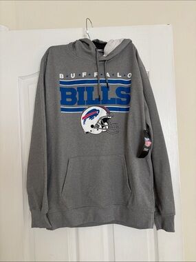 Buffalo David Bitton Gray Hoodie with Blue Bills Logo